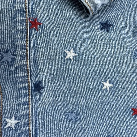 Driftwood Jeans Classic Embroidered Denim Jacket Starry Night Americana Large - Picture 15 of 16